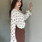 Polka Dots Oversized Office Wear Shirt