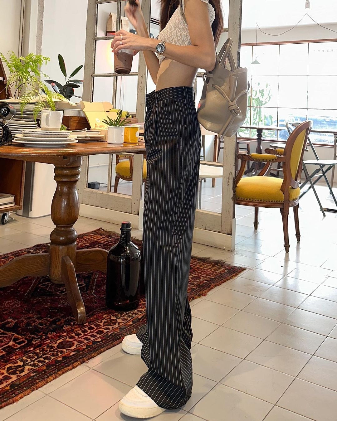 Shop Loulou Studio Pinstripe Wide-Leg Pants | Saks Fifth Avenue