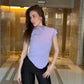 Turtle Neck Half Sleeves Knitted Tops