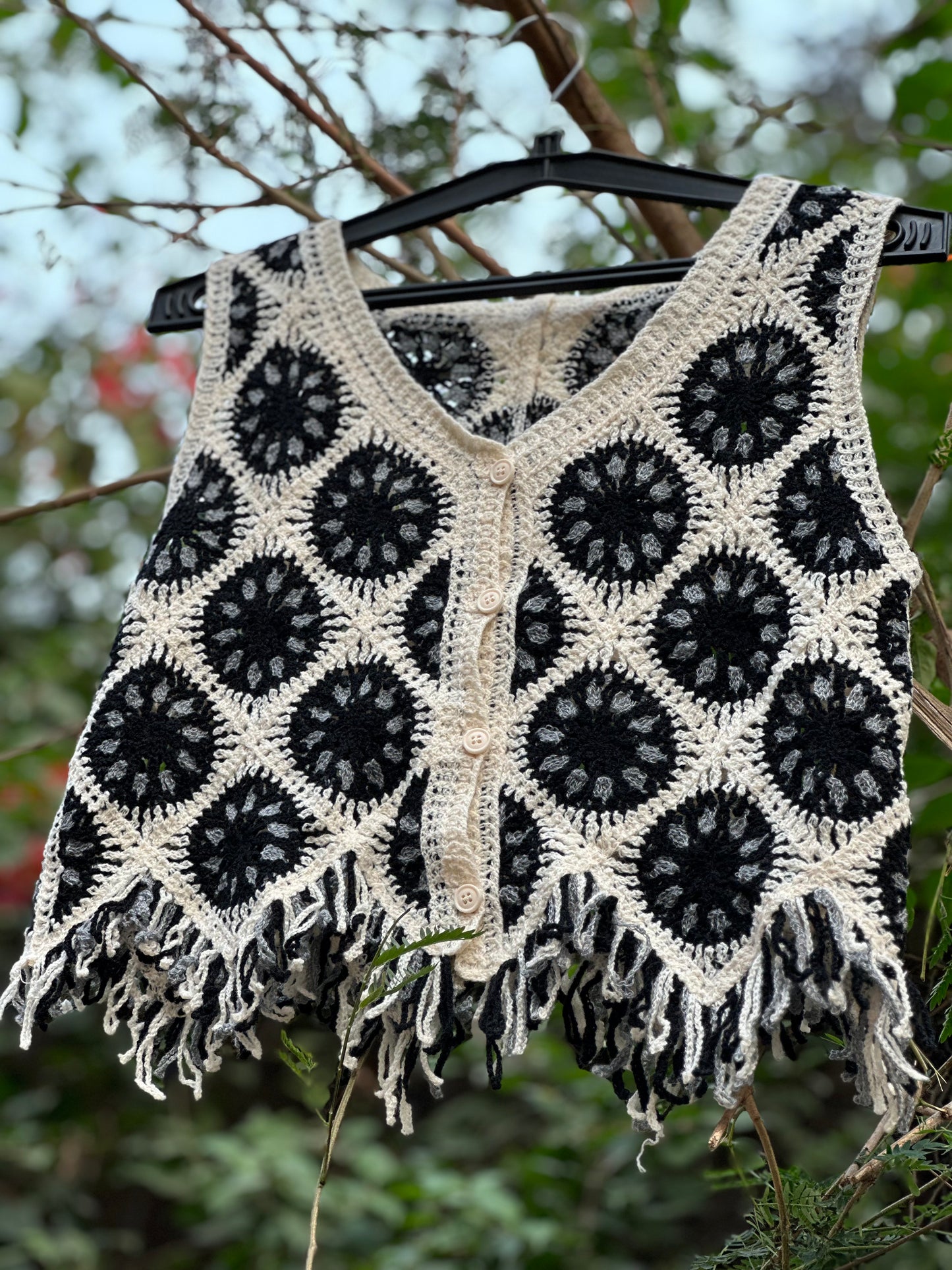 Crochet Retro Knitwear Vest Without Shirt