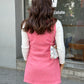 Strawberry Wool Waistcoat With Skirt