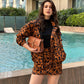 Animal Print Oversized Jacket With Skirt