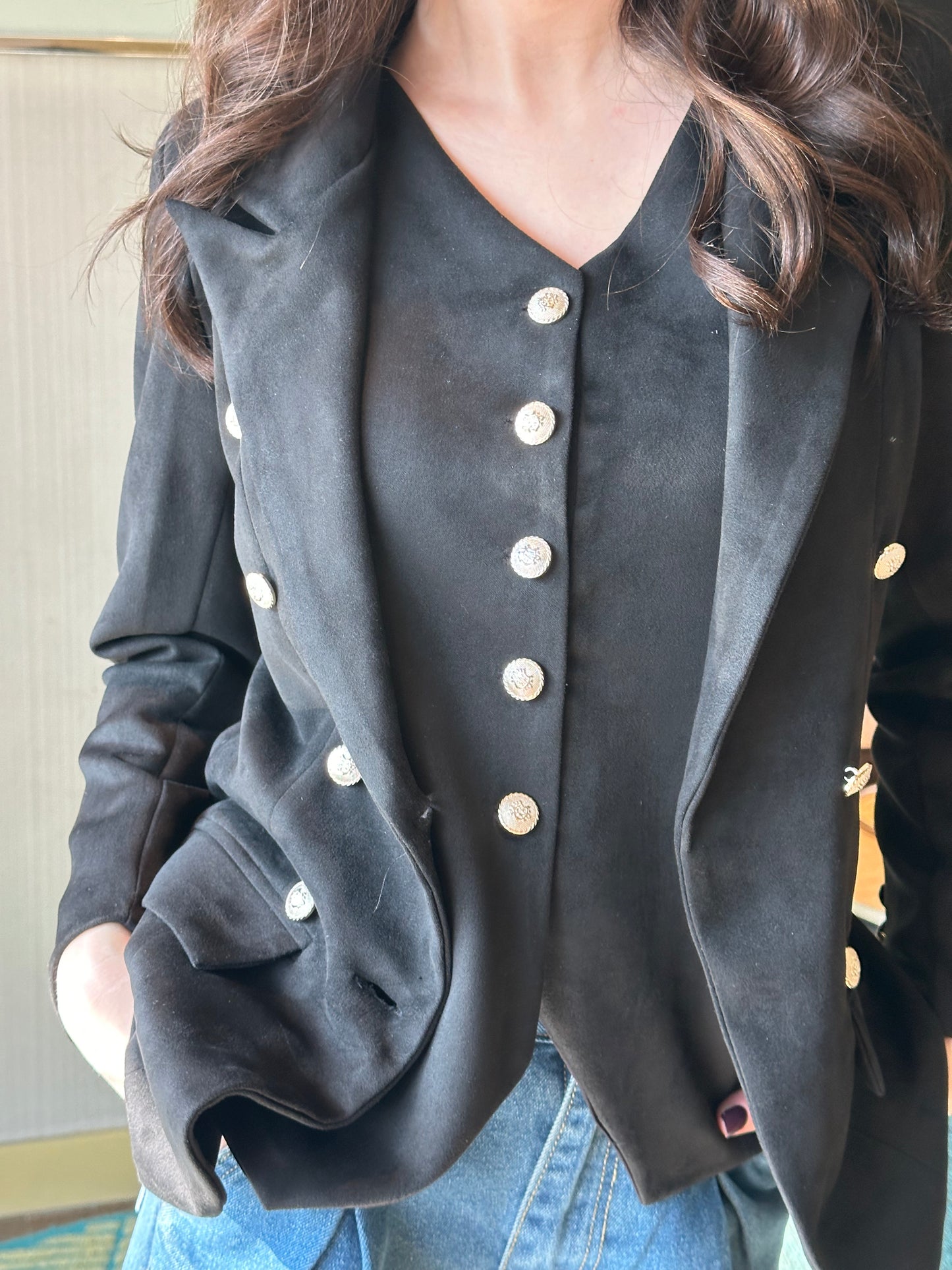 French Suede Coat With Waistcoat