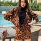 Animal Print Oversized Jacket With Skirt