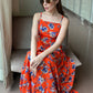 Orange Maxi Dress With Matching Bag