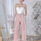 Pastel Shades Linen Look Tie Pants