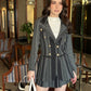 Korean Girl Tweed Pleated Skirt With Blazer