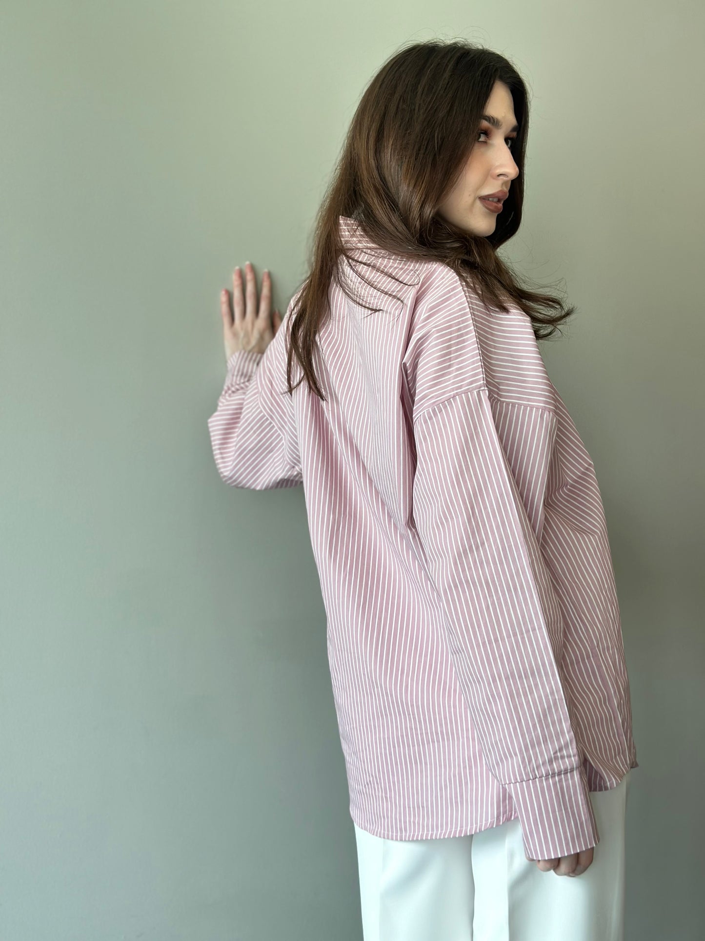 Cotton Striped Oversized Shirt