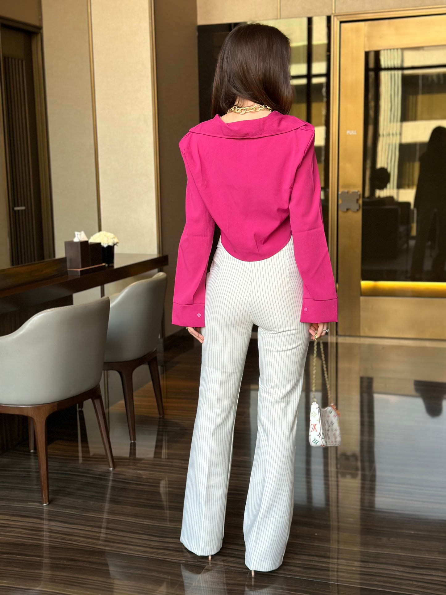 Set Of Crop Shirt With Wider Bottom Pants