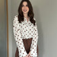 Polka Dots Oversized Office Wear Shirt