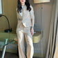 Girl Boss Linen Pants With Blazer