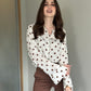 Polka Dots Oversized Office Wear Shirt