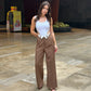 Wide Leg Folded Waist Pants