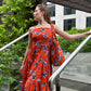 Orange Maxi Dress With Matching Bag