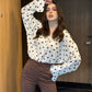 Polka Dots Oversized Office Wear Shirt