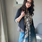 Cotton Scarf Vest With Linen Blazer