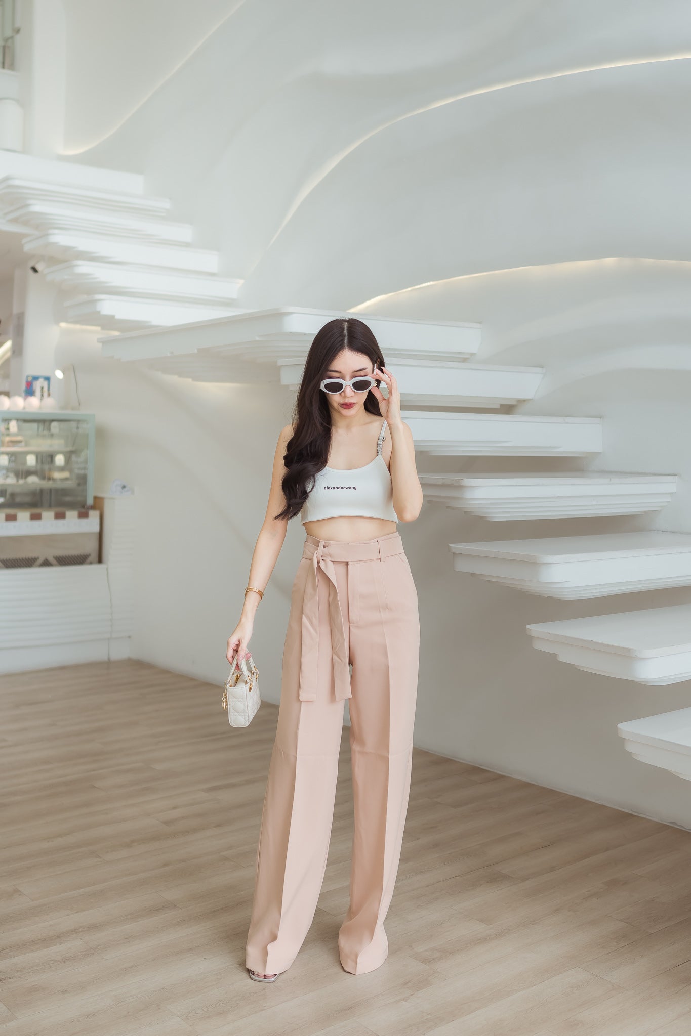 Tie Around High Waist Pants StyleAsh