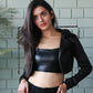 Faux Leather Black Crop Biker Jacket