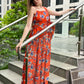 Orange Maxi Dress With Matching Bag