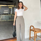 Linen Look High Waist Pants