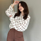 Polka Dots Oversized Office Wear Shirt