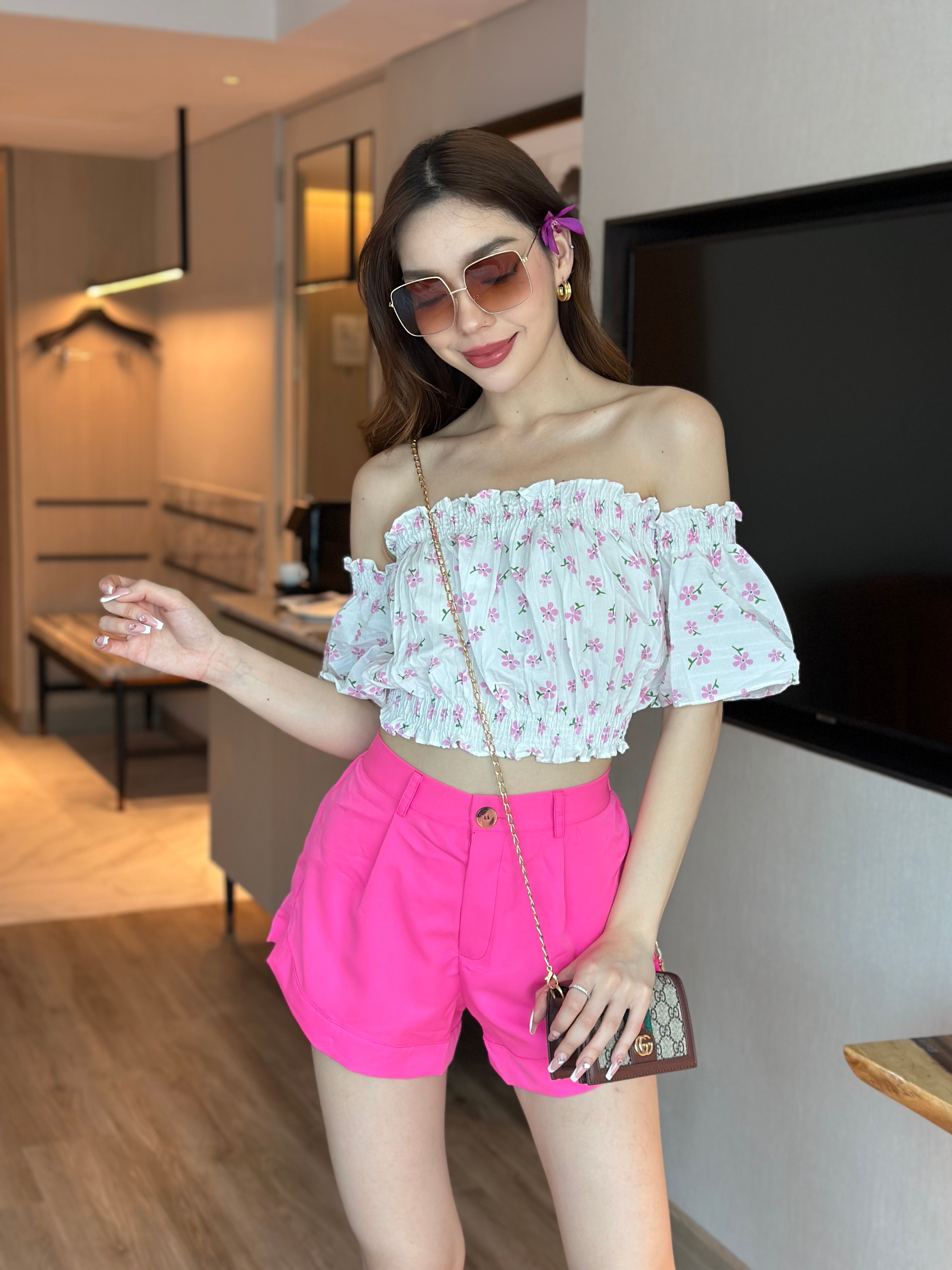 Off Shoulder Top With Shorts StyleAsh