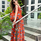 Orange Maxi Dress With Matching Bag