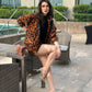 Animal Print Oversized Jacket With Skirt