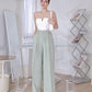 Pastel Shades Linen Look Tie Pants