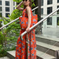 Orange Maxi Dress With Matching Bag