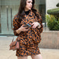 Animal Print Oversized Jacket With Skirt