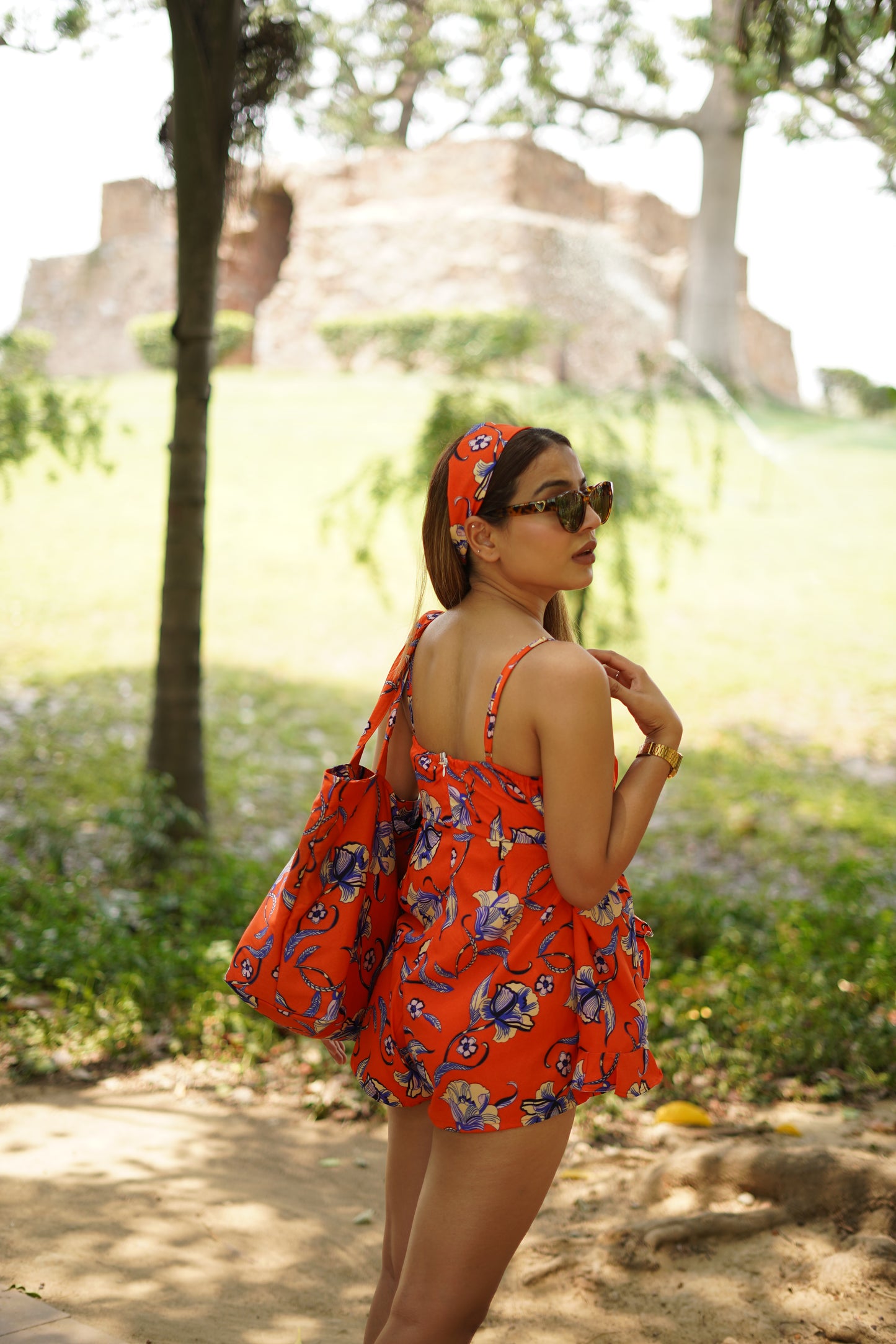 Retro Playsuit With Band & Bag