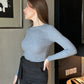 Round Neck Ribbed Fitted Top