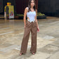 Wide Leg Folded Waist Pants