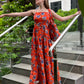 Orange Maxi Dress With Matching Bag