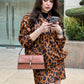 Animal Print Oversized Jacket With Skirt