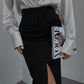 Corporate Front Slit Long Skirt