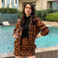 Animal Print Oversized Jacket With Skirt