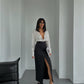 Corporate Front Slit Long Skirt