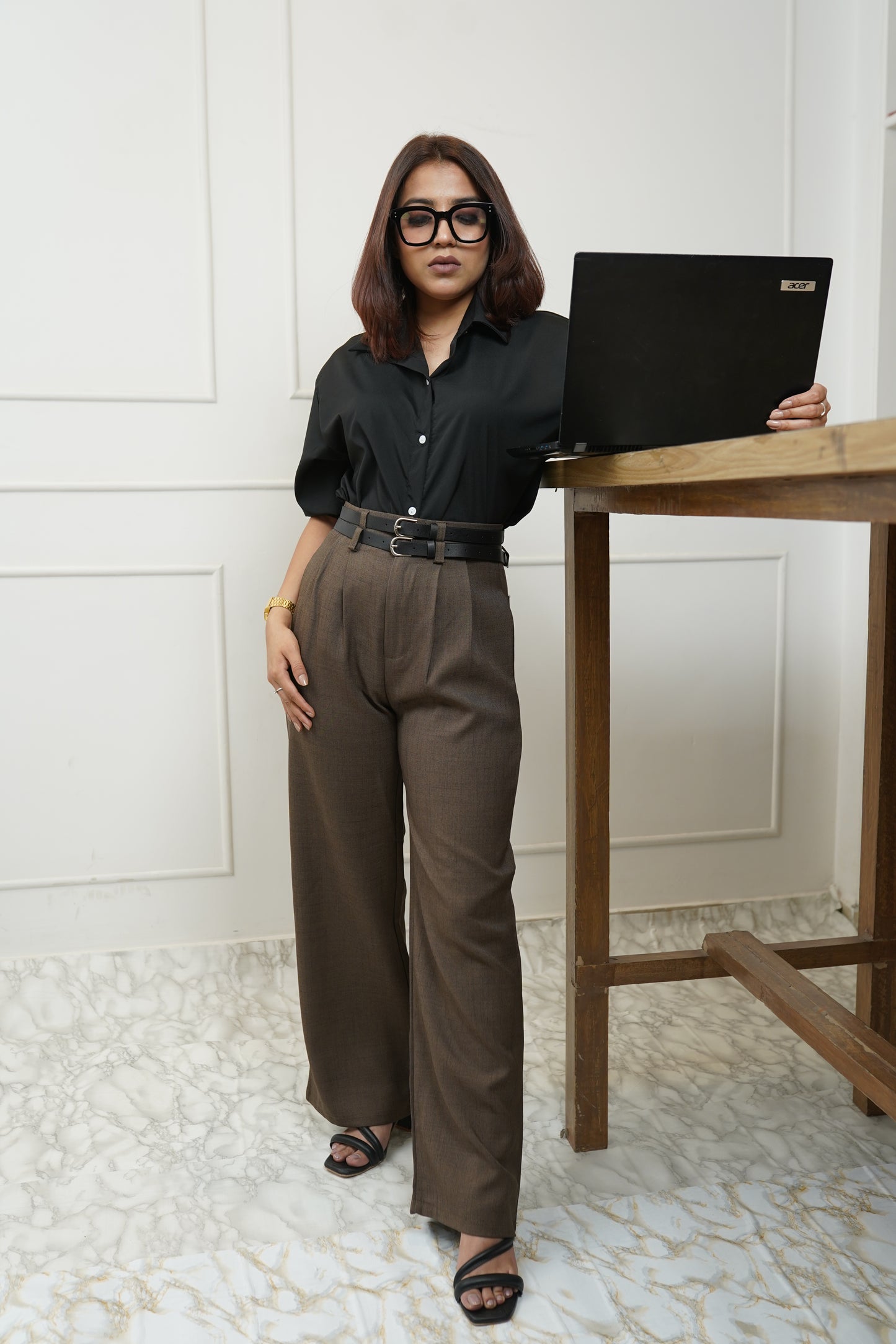 Double Belted Petite Trousers