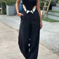 Wide Leg Folded Waist Pants