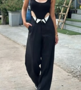 Wide Leg Folded Waist Pants