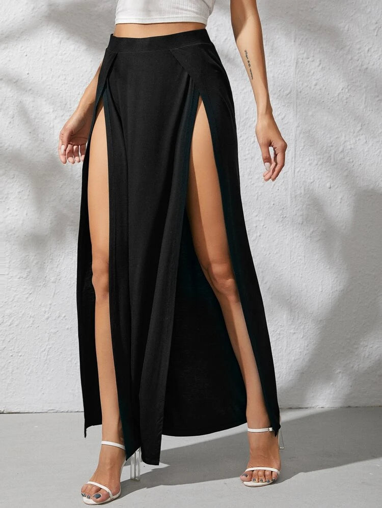 High Front Slit Long Skirt – StyleAsh
